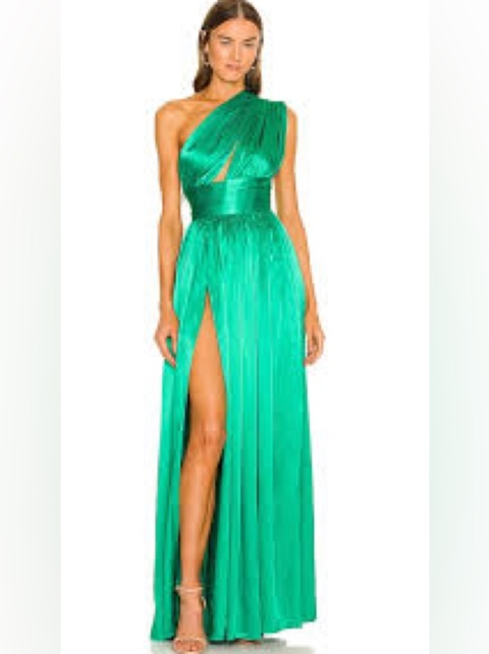 Bronx And Banco Camila One Shoulder Emerald Dress Sz 8 New With Tags